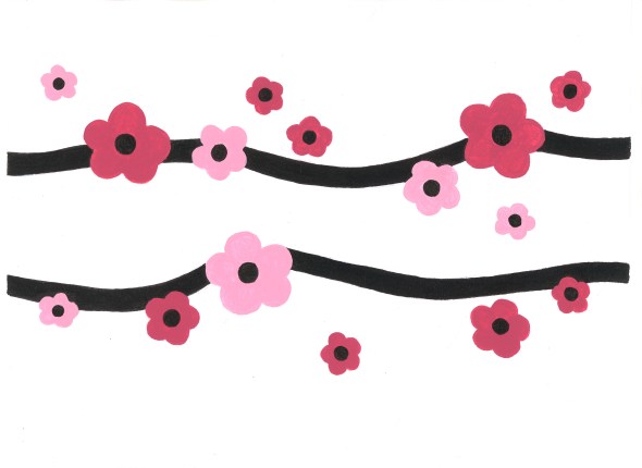 Pink&Black Floral Stripe