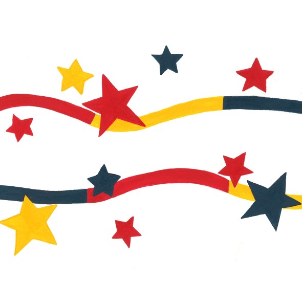 Red, Navy Yellow Stars