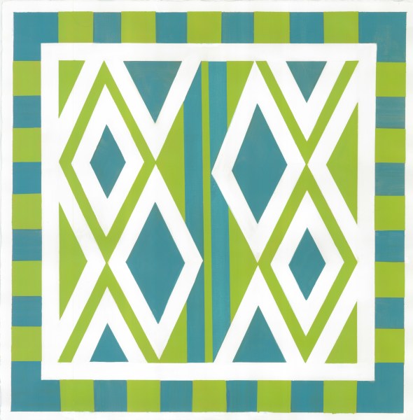 Teal Lime Diamond Pillow